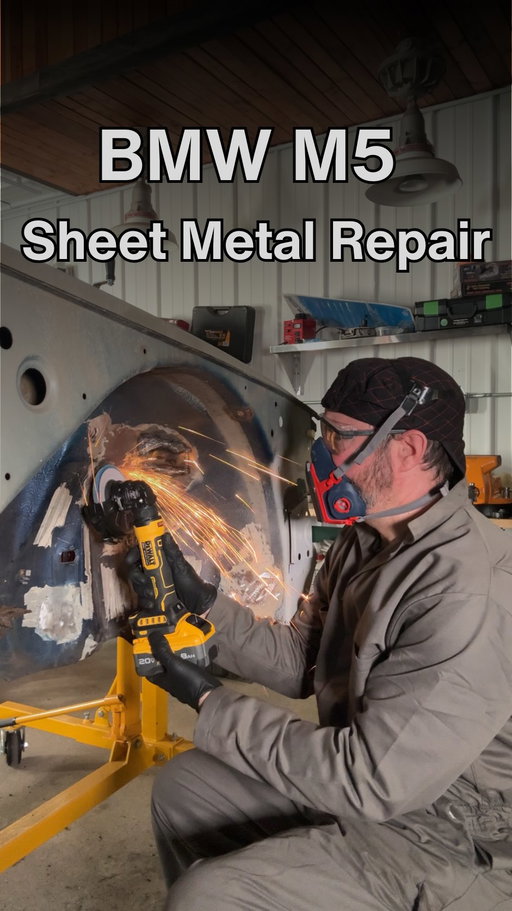 BMW M5 Coolant Reservior Bracket Sheet Metal Repair using @dewalttough tools #DEWALTTOUGH #DEWALTpartner #BMW #Restoration #cars