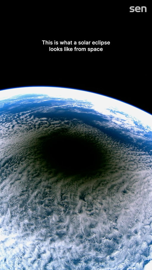 While millions watch today’s solar eclipse from Earth, we wanted to share a unique view of the same phenomenon from space. 🌑🌍

Captured by Sen’s 4K cameras, this footage shows a solar eclipse over the Pacific Ocean on 8 April 2024.

From the ground, an eclipse means watching the Moon pass in front of the Sun. From orbit, you get to see something completely different: the Moon’s shadow moving across Earth’s surface.

A solar eclipse occurs when the Moon passes between the Sun and Earth, temporarily blocking sunlight. The alignment has to be incredibly precise - which is why total solar eclipses are such spectacular events!

And humans have been fascinated by them for thousands of years.
Ancient Chinese observers believed a dragon was devouring the Sun. Ancient Greeks interpreted eclipses as signs of divine displeasure, while Norse mythology imagined the Sun being chased across the sky by a wolf.

Today, we understand the science behind the phenomenon, but seeing the Moon’s shadow sweep across our planet from space is still pretty extraordinary.

#SolarEclipse #Eclipse2026 #EarthFromSpace #Astronomy #SolarEclipse2026