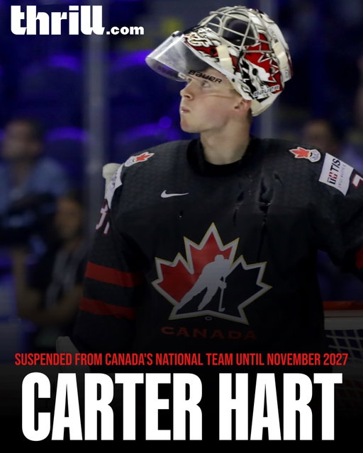 Along with Alex Formenton being reinstated to play for Canada's national team today, the other four players involved in the 2018 Canada World Junior s*xual assault case have been handed out suspensions from Canada's national team.

The only active NHLer, Carter Hart, is suspended until November 2027.

Callan Foote's suspension will expire this season in November of 2026.

Dillon Dube's expires in November 2028.

Michael McLeod, who was considered the ring leader of the event, is suspended until November 2030.

Hart's suspension means he will not be eligible to play for Canada at the 2027 IIHF World Championship. The earliest tournament he'll be eligible to play with Canada at will be the 2028 World Cup of Hockey.