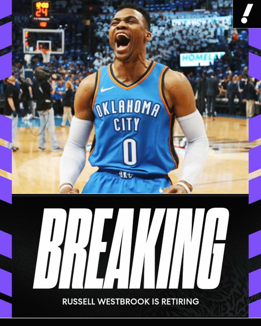 BREAKING: 9x All-Star and 2017 MVP Russell Westbrook announces his retirement from the NBA after 18 seasons.