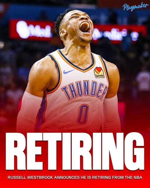 Russell Westbrook announced he is retiring from the NBA.

A legend calls it a career 🙌