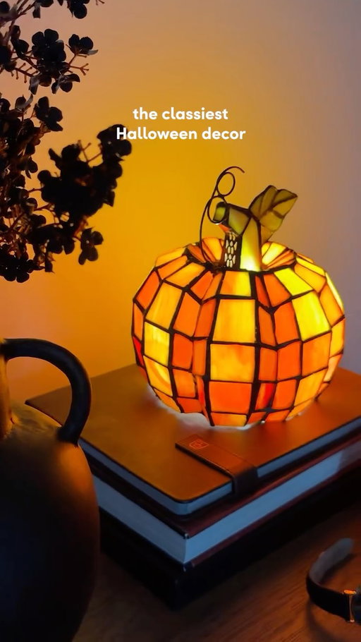 Our mood lighting until further notice 🕯️✨ #spookyseason #falldecor #pumpkinlamp