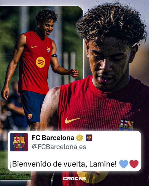 🌟 LAMINE YAMAL ESTÁ DE VUELTA

🏆 Tras consagrarse campeón del mundo con España, el joven futbolista regresó a los entrenamientos del Barcelona.

🔟 Lamine ya se incorporó a la pretemporada del equipo de Hansi Flick para comenzar a preparar la nueva campaña.