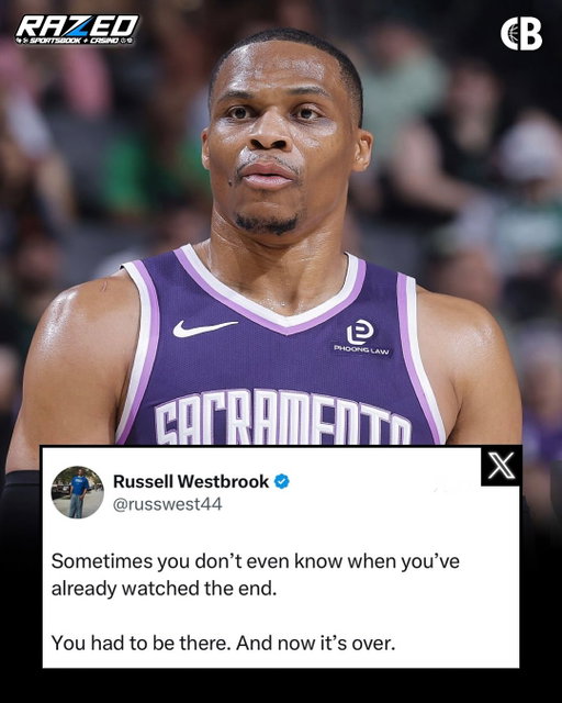 Russell Westbrook’s tweet about retiring after 18 NBA seasons: 

“Sometimes you don’t even know when you’ve already watched the end.

You had to be there. And now it’s over.” 

Happy retirement, Russ! ❤️
