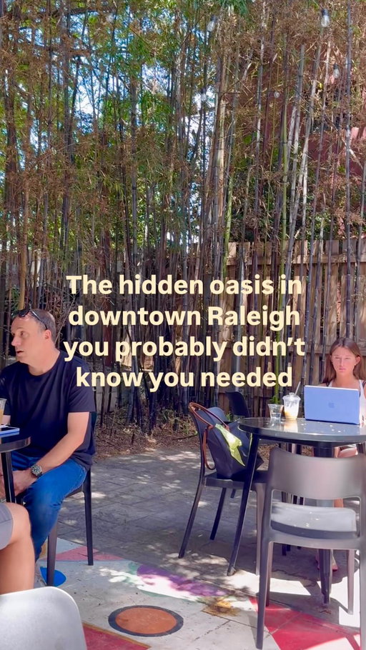 PATIO • Did you know about this hidden oasis in downtown Raleigh? Did you guess?
🎋
You know that @viderichocolate factory is a great spot for kids of all ages - with delicious chocolate, a self guided factory tour and a retail shop. And the coffee shop adjacent @blackandwhitecoffeeroasters is another “if you know you know” kind of place.
🎋
When you’re at Videri, not only can you get a sweet treat or a cup o’ joe, you can also get wine by the glass. 🥂And a little peace. 
🎋
Did you know? Have you been? Tell me in the comments. And share this with someone you want to meet there. 
🎋
Follow @experience_raleigh for more ways to discover your city. 
🎋