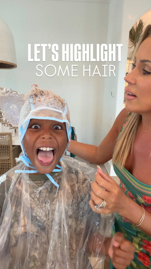 My flabbers be gasted - but this actually turned out so stinking cute! It was pretty easy and the boys love the lighter look! #athomehaircolor #haircoloring #kidshair #athomesalon #highlights