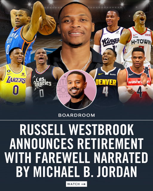 Russell Westbrook is calling it a career after 18 seasons in the NBA.⁠
⁠
The 37-year-old announced his retirement through a video narrated by Michael B. Jordan, closing a historic run that included the 2017 MVP, nine All-Star selections, two scoring titles and an NBA-record 209 triple-doubles.⁠
⁠
Westbrook finishes with 27,176 points, 10,351 assists and 9,025 rebounds, joining LeBron James as the only players in league history with more than 25,000 points and 10,000 assists.⁠
⁠
(🎥: @russwest44)