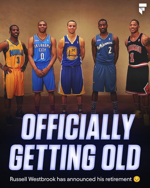 We’re watching an entire generation of NBA legends say goodbye 💔

Russell Westbrook officially announced his retirement today.