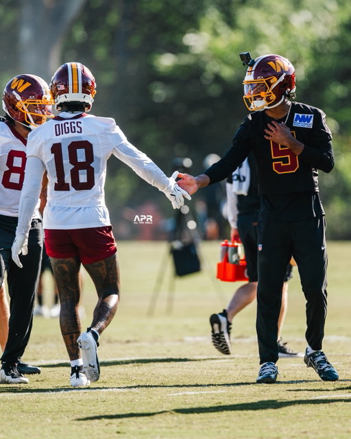 Washington Commanders Quarterback Jayden Daniels on having Wide Receiver Stefon Diggs on their team:

“Man, it’s awesome. Just his feeling for space. He’s a dog. He goes out and makes plays. He brings energy, he’s a leader. So, I’m super happy to have Stefon in that room. Not just for the offense, but just for the whole team in general.”