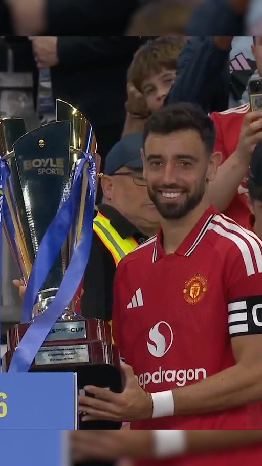 @manutd are the 2026 Boyle Sports Cup Winners! 🏆✨

The English giants lift the trophy following a 5-4 penalty shootout win over Leeds United at Croke Park 🔥

Watch the replay of Manchester United vs Leeds United exclusively on Paramount+ 📺