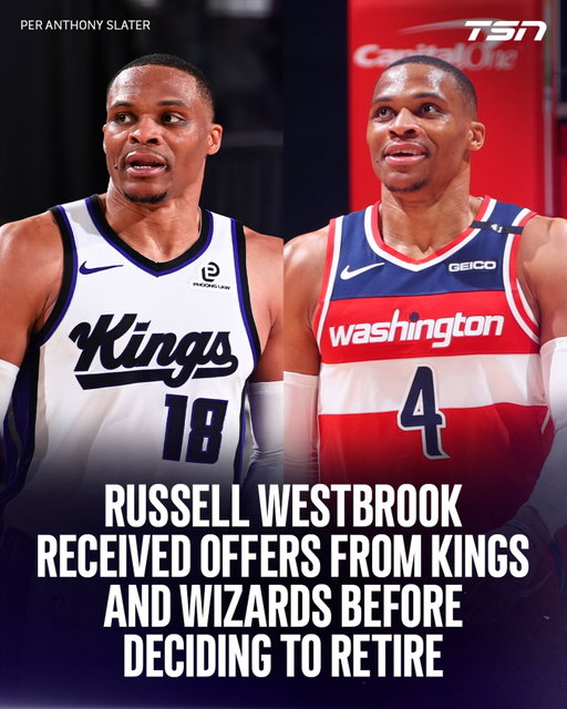 Russell Westbrook reportedly had opportunities to continue his NBA career.

The 37-year-old received offers from the Kings and Wizards this offseason before ultimately deciding to retire after 18 seasons, per ESPN’s Anthony Slater.