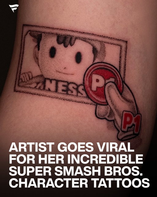 “Choose your fighter” just got a lot more permanent 👀

Los Angeles tattoo artist @ezren.tattoo is going viral for these creative Smash-inspired pieces, turning character select screens into miniature tattoos complete with the iconic P1 cursor.

From Ness and Kirby to King K. Rool and Lucas, each design gives fans a way to rep their favorite fighter straight from the roster.

(via @ezren.tattoo)