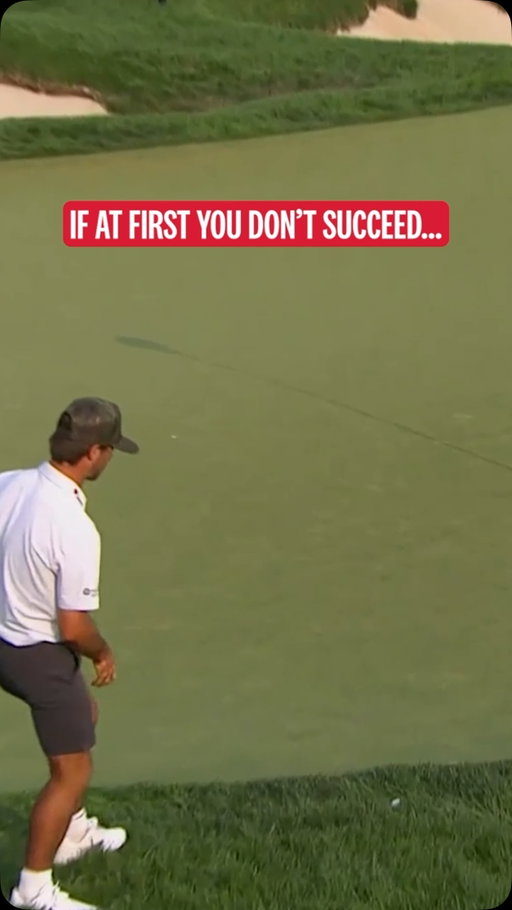 WHAT A FINISH! Ryder Cowan saves par from the rough on No. 17 to beat Miles Russell 2 and 1 at Merion.