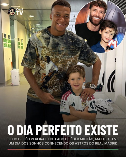 IMAGINA ELE CONTANDO PROS AMIGOS?! 🥹🤩
De mudança para Madrid, Matteo acompanhou o dia de treino do Real Madrid com o padrasto e deixou o ADM tá com inveja 🫣😂

#CoberturaCazéTV #RealMadrid #FutInter #cztv02