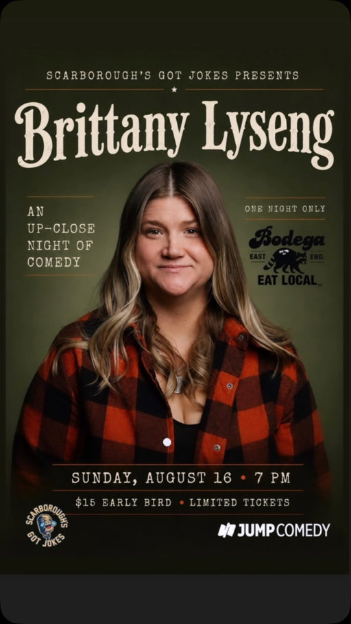 Scarborough, we got a good one. 😏🔥
@brittanythecomedian is popping up at @bodegabycitycottage this Sunday!

She’s smart, sharp, ridiculously funny and fresh off dropping a killer #DontTellComedy special. She’s the Seattle International Comedy Competition winner, roasted with the best on Roast Battle Canada, and now she’s pulling up in Scarborough for one night only ☝🏽‼️‼️

We love when the comedy gods work things out like this😌🤲🏽

📅 Sunday, August 16
⏰ 7 PM
📍 The Bodega by City Cottage
🎟️ $15 in advance | 
*More at the door

Grab your tickets on @jumpcomedy and come hang with us Sunday.
@scarboroughspots 
Come laugh with us. ❤️