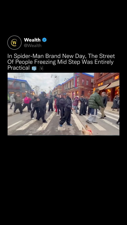 They rehearsed this crowd until everyone stopped on the same beat. 🕰 🗽

Sadie Sink's character uses her power in his scene, which affects radius of more than half a mile, and every person inside it locks in place. The crew called this camera position the edge of powers, the line where the effect stops.

Standing on that line means the shot needs real people freezing mid step on exact marks. An animal trainer walked the dog through its part too, until it knew the action.

The street itself is three blocks of New York built on the backlot at Pinewood Studios outside London.

33 feet, then half a mile, then nobody moving.

Love Technology? Follow @Wealth 🌟

Media: @n8thankim

#technology #spiderman #sadiesink #practicaleffects #filmmaking