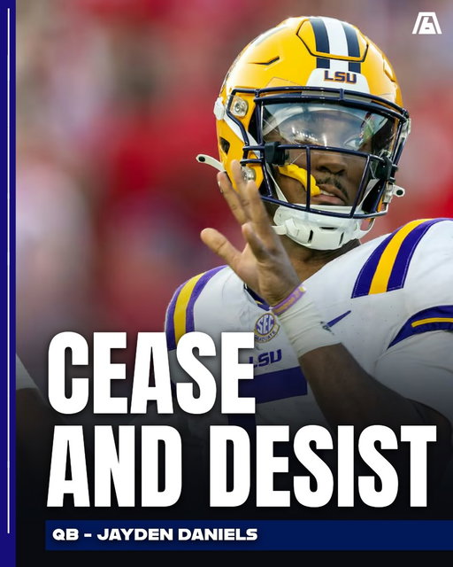 Jayden Daniels’ attorney Adam Kenner sent a letter to #LSU athletic director Verge Ausberry on August 5, telling the school it can no longer use the Heisman winner’s name, image and likeness. Kenner’s argument is that the NIL agreement Daniels signed ran out 180 days after his last college game, so LSU has had no permission to use him for a while now. The timing lines up with DJ Pickett switching to No. 5, the number the #Commanders QB wore in 2023 and that nobody had touched since he left. Daniels’ camp says he feels “profoundly disrespected,” and sources say part of it is watching Joe Burrow’s No. 9 sit untouched at LSU since 2019.