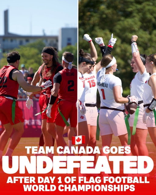 STANDING ON BUSINESS! 🇨🇦😤

Both the Canadian Women's and Men's teams are UNDEFEATED after Day 1 of the 2026 IFAF Flag Football World Championships.