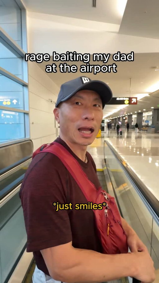 hahah i got him so mad 😂😂 #airport #ragebait #dad
