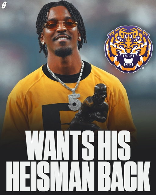 Jayden Daniels wants LSU to return its copy of the Heisman Trophy 🤯

(Via MattMoscona/X)