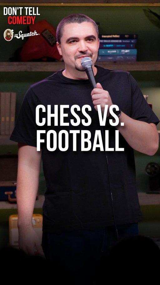 “Chess vs. Football” 🎤: @nick10murphy 

Your soap is a joke! Upgrade your personal care with @drsquatch

#donttellcomedy #standup #comedy #jokes #chess