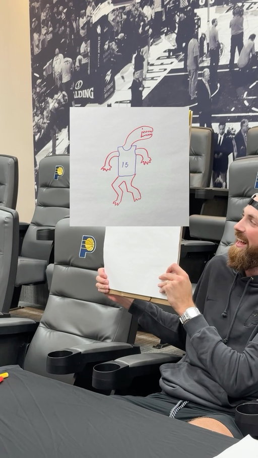A tale of two artists 🤣

Jay Huff and his wife Lindsay Huff, who’s a professional artist, took turns drawing NBA logos from memory to help us unveil our 2026-27 schedule 🎨