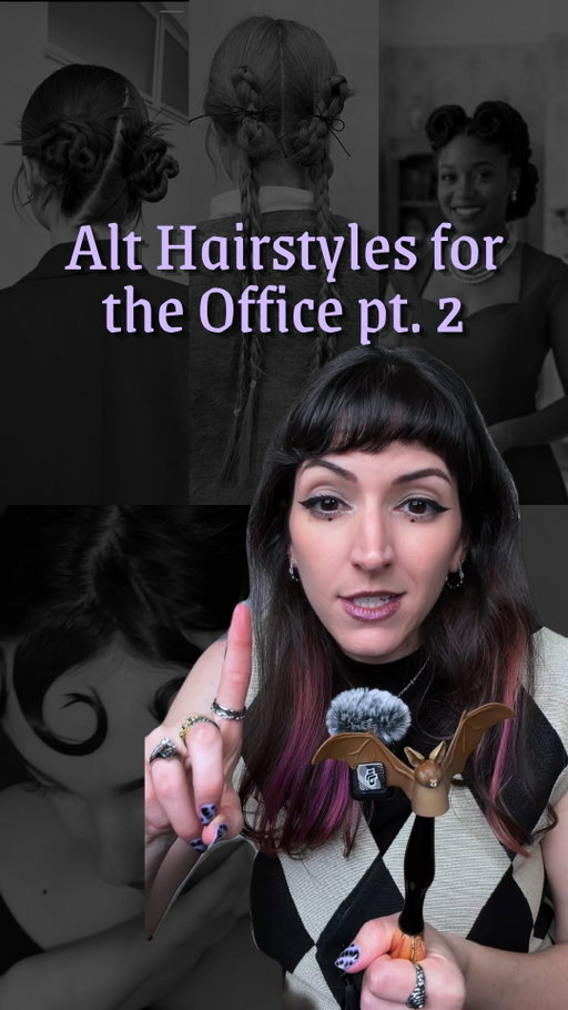 You don’t need a haircut or a box of dye to look alt at work.

You guys wanted more office-friendly alternative hairstyles after part 1, so here’s the updo edition. Every one of these works on the hair you already have, holds through a full day at your desk, and doesn’t read like you’re trying too hard. 

Share this with your work bestie!

{wearing @thehushfallarchives vest and @littlerooms jewelry}

#corporategoth #althair #althairstyles #vintagehair #elderemo alt hair for work, alternative hairstyles for the office, corporate goth hair, hidden hair color for work, office appropriate alt hair, how to look alt at work, alt hair over 30, alt hairstyles for the office, alt hairstyles for work, easy alt updos, alt hair no haircut, goth hairstyles for the office, alternative hairstyles for long hair, alt hair no dye, office appropriate alt hair, alt updo tutorial, how to look alt at work, goth updo styles, alt hairstyles for adults, easy updos no heat