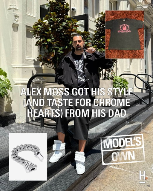 The New York City-based jewelry designer @alexmoss is one of the very few of his generation to have broken into the most fiercely gatekept industry. You can spot his chunky AMNY diamond creations adorning everyone from @asaprocky and @champagnepapi to @nettspend_ and @haileybieber.

When Moss isn’t too busy bejeweling some of the world’s ultimate tastemakers, the Toronto native is quick to lend his deep expertise on his craft, as with an advisory role at the American Museum of Natural History’s 2025 “Ice Cold” exhibition, which explored hip-hop’s relationship with gemstones.

We asked Moss to share how he chooses what to wear in the morning, when he got his most treasured garment, and why styling jewelry really is no different from styling fashion. 

Written by: @deeeliacai Images: Alex Moss