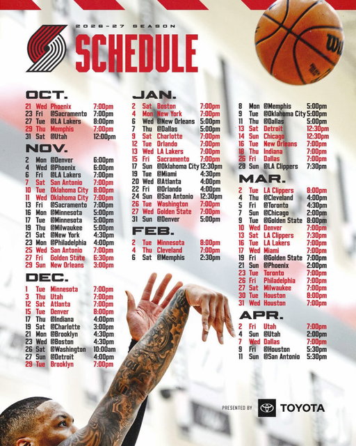 The NBA schedule is out and we can’t wait to see you 🏀

Sign up for presale 🎟️: trailblazers.com/access