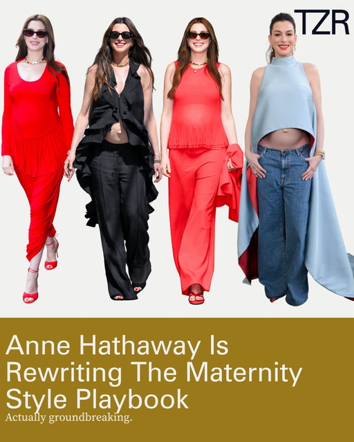 #AnneHathaway’s third pregnancy in the public eye has completely raised the bar for maternity style. Over the past month, the star has seamlessly transitioned from the dramatic draped gowns of ‘The Odyssey’ press tour straight into bold, bump-forward looks for ‘The End of Oak Street.’

Swipe to see all of her best maternity looks so far!

📷: Getty, Backgrid