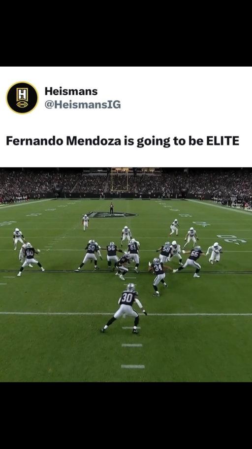 Fernando Mendoza DIME 🎯

Mendoza finished his college career with 8,247 passing yards, 71 touchdowns and 22 interceptions, completing 68.6% of his passes across three playing seasons at Cal and Indiana. He also added 473 rushing yards and 11 rushing touchdowns. 

His breakout came at Indiana in 2025, when he completed 72.0% of his passes for 3,535 yards, 41 touchdowns and just 6 interceptions, while rushing for 276 yards and 7 touchdowns. Mendoza won the Heisman Trophy and led Indiana to the national championship.

(@nfl)