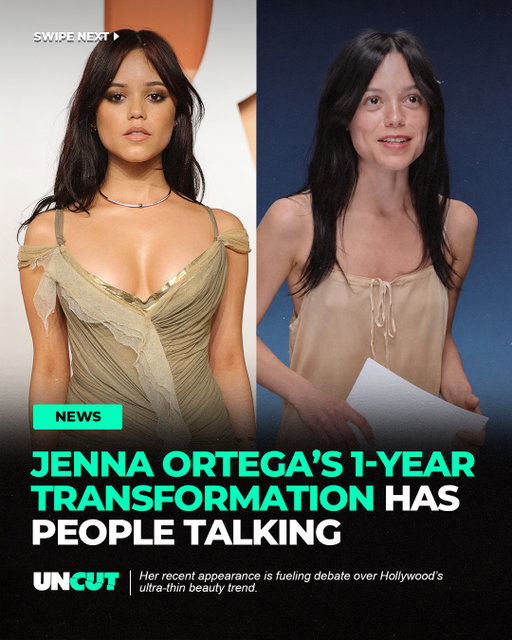 Jenna Ortega’s recent appearance has people talking about Hollywood’s current beauty standards 😳⁠
⁠
A viral 1-year transformation photo comparing her past look to a recent 2026 Esquire interview has reignited discussions about the industry's shift toward ultra-thin body trends and the unrealistic pressure placed on young stars 📉⁠
⁠
What do y’all think⁉️👀