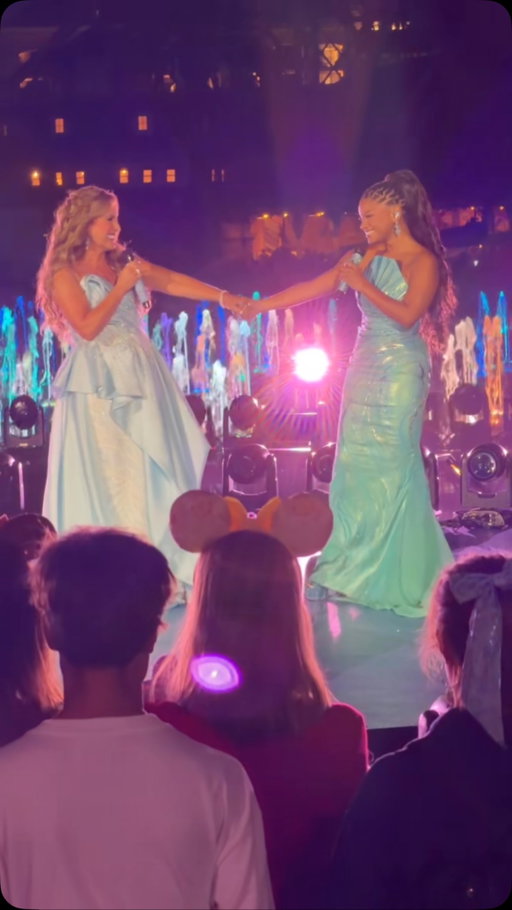 What’s that word again…? ICONIC. 🧜‍♀️ 🔱 🌊 @jodi.benson and @hallebailey made a splash at Disney Princess: The Ultimate Concert Celebration at @Disneyland Resort.