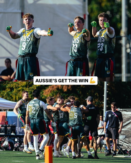 THE BOYS GET IT DONE. Focus moves to this afternoon where Australia take on the reigning champs USA in a winner moves on matchup.

NEXT MATCHES 👇

2026 IFAF Flag Football World Championships

🏈 MEN
⏰ 15:30 CEST / 23:30
AUSTRALIA VS UNITED STATES

🏈 WOMEN
⏰ 18:00 CEST / 02:00+1 AEST
AUSTRALIA VS TBC

📍Dusseldorf, Germany
📅 August 13-16
📺 Stream via link in bio

#RoadtoLA28 #OlympicQualifier #IFAF #WorldFlag26

📷: @b_ngu_photos 

@asc
@theais_
@ifafworldflag
@ausolympicteam