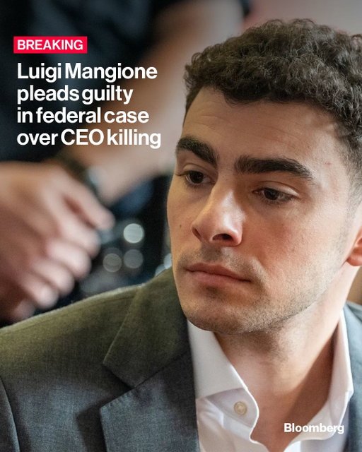 Luigi Mangione pleaded guilty to federal stalking charges related to the fatal shooting of UnitedHealth Group executive Brian Thompson in a case that captivated the US and symbolizes rage at the US healthcare system. Read more at the link in bio.

📸 David Dee Delgado/Reuters/Bloomberg