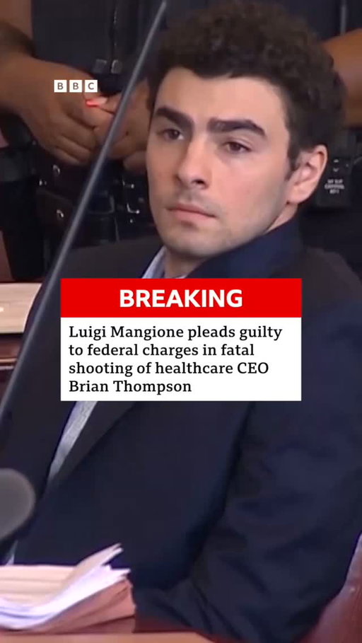 Luigi Mangione pleads guilty to federal charges in connection with the fatal shooting of healthcare boss Brian Thompson.
 
“I shot Mr Thompson”. Mangione tells the court, according to US media.
 
Mangione, 28, still faces a separate state trial over Thompson's death; he previously pleaded not guilty to those charges
 
Tap the link in @BBCNews’s bio to learn more.
 
#BBCNews