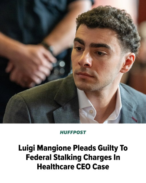 Luigi Mangione, the accused killer of a UnitedHealthcare CEO, pleaded guilty Friday to two federal counts of stalking resulting in death, according to The Associated Press.

“I shot Mr. Thompson and he died,” Mangione reportedly said in court. “I knew what I was doing was illegal.”

More at the link in bio. 🔗
