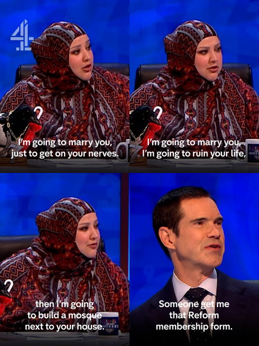 Fatiha El-Ghorri didn’t come to play (no really, she’d prefer not to) 

Full episode in our bio #CatsCountdown #FatihaElGhorri #JimmyCarr #GameShow #Comedy
