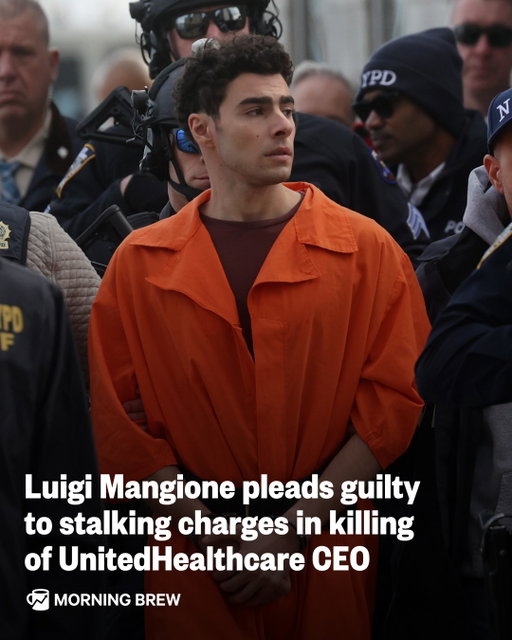“I shot Mr. Thompson in Manhattan, and he died”. ⁣
⁣
Those were the words uttered by Luigi Mangione as he pleaded guilty to the stalking that led to the killing of UnitedHealthcare CEO Brian Thompson.⁣
⁣
Mangione laid out his plan to the court, explaining that he travelled to New York with the intention of killing Thompson. He also explained that he learned the location of UnitedHealthcare’s Conference by emailing the company and posing as an investor.⁣
⁣
No plea deal is in place for Mangione, U.S. District Judge Margaret Garnett confirmed. The guilty plea can also complicate Mangione’s murder prosecution in state court, which is set to go to trial early next month. ⁣
⁣
The 28-year-old’s attorneys have already tried to dismiss the murder charges on double jeopardy grounds. The Manhattan District Attorney's Office, however, argues that stalking and murder address different harms.⁣
⁣
📸: Getty