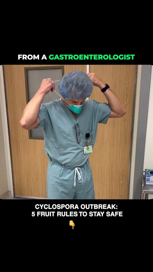 🍓 Cyclospora Outbreak: 5 Fruit Rules from a Gastroenterologist! 🚨

With Cyclospora cases raising concerns nationwide, knowing how to safely handle fresh fruit and produce is crucial to protecting your gut from microscopic parasites. A board-certified gastroenterologist shares 5 essential fruit rules to keep your family safe 🩺✨

💡 5 Fruit Safety Rules During an Outbreak:
1. Wash Thoroughly Under Running Water 🚰 Rinse fresh fruit under cold running water, even if you plan to peel it, to prevent surface parasites from transferring to the inside.

2. Soak & Scrub Firm Produce 🍎 Use a clean produce brush on firm fruits like apples, melons, and pears to dislodge trapped soil and residue.

3. Be Extra Cautious with Delicates 🫐 Berries and fresh herbs have intricate surfaces that easily harbor microscopic parasites; wash them right before consuming or cook them into warm dishes.

4. Keep Fruits Refrigerated After Cutting 🔪 Once sliced, refrigerate fruit promptly at 40°F or lower to prevent any potential bacterial or parasitic growth.

5. When in Doubt, Cook It 🍳 Heating produce to 158°F effectively inactivates Cyclospora parasites, making cooked or stewed fruit alternatives a safer bet during an active outbreak.

🛡️ Build a Strong, Resilient Microbiome!
Proper food hygiene is your first line of defense: pairing it with daily doctor-formulated probiotics and digestive enzymes helps keep your gut balanced, protected, and thriving.

👉 Keep your gut healthy with physician-backed digestive formulas!

🔗 Click 1md.org to shop 1MD Nutrition! 🔗

#GutHealth #Gastroenterologist #1MDNutrition #FoodSafety #DigestiveHealth