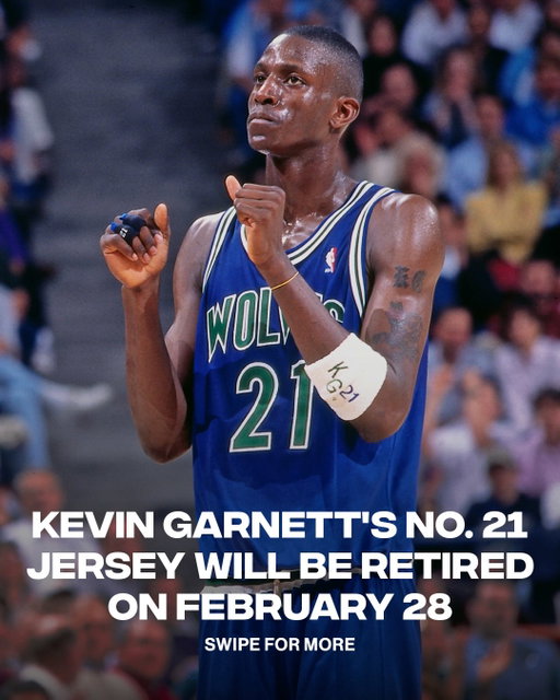 The T-Wolves announced KG’s jersey retirement 🫡

(via @timberwolves)