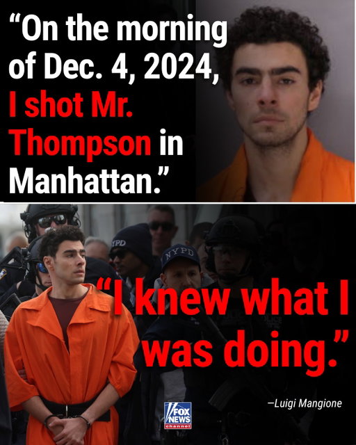 NEW: Luigi Mangione describes his actions leading up to the killing of UnitedHealthcare CEO Brian Thompson in a stunning courtroom statement:

"After years of enduring severe pain from a broken back…I learned UnitedHealthcare will hold an investor’s conference."

"On the morning of Dec. 4, 2024, I shot Mr. Thompson in Manhattan."

"I knew what I was doing.”