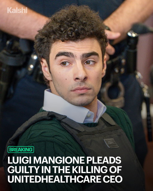 Luigi Mangione pleaded guilty to federal charges connected to the 2024 killing of UnitedHealthcare CEO Brian Thompson. 

He could face life in prison, while a separate New York state murder case remains ongoing.