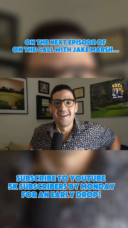 Really excited for the next edition of On The Call with Jake Marsh. I think you will be, too. 

Episode comes out on Tuesday, but help me get to 5,000 subscribers on YouTube by the end of the weekend for an early drop!

Link in bio to SUBSCRIBE!