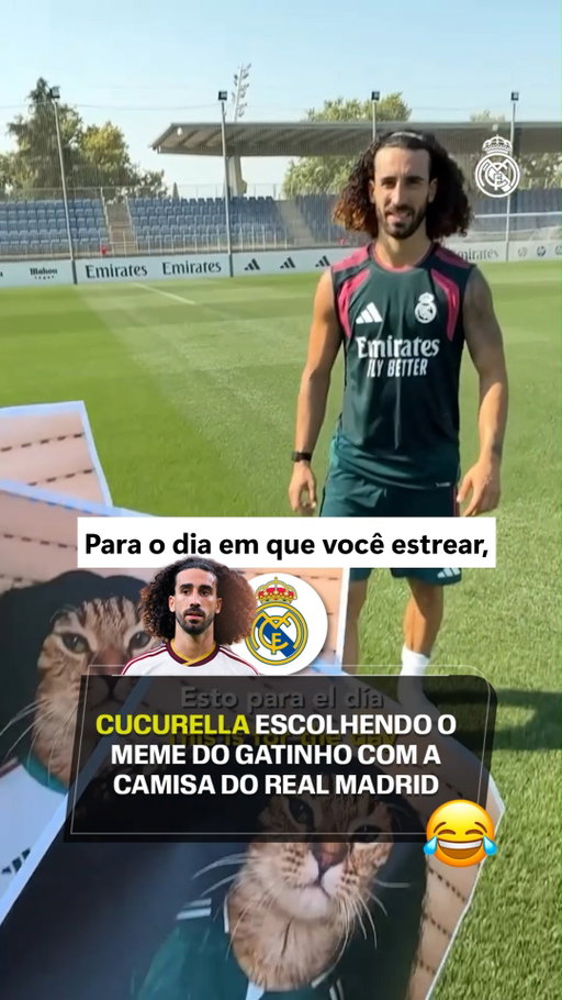 😹😹😹 Simplesmente Cucurella escolhendo qual camisa do Real Madrid combinou mais com o seu ‘meme do gatinho’.

via: @realmadrid

#FutebolNaESPN #RealMadrid #Cucurella
