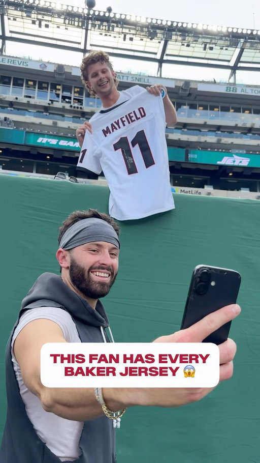 Baker Mayfield met his biggest fan ♥️

From high school to Tampa Bay, this fan has EVERY Baker jersey 🤯