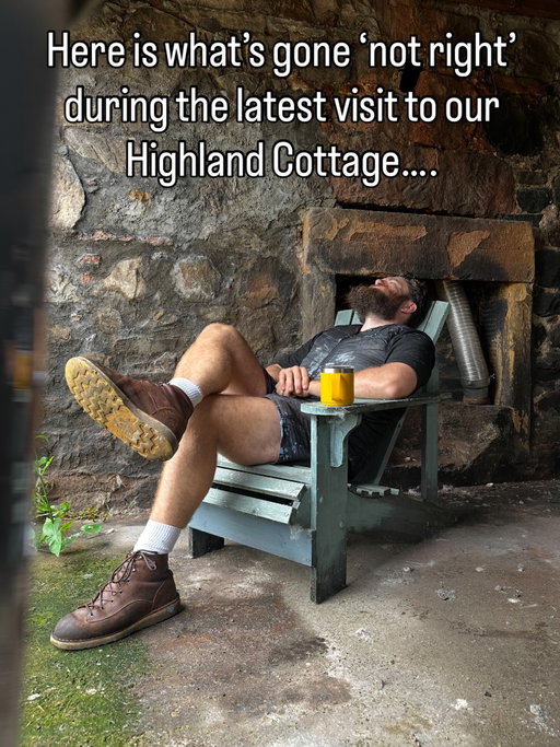 It’s all good, we’ll get there one day! #highlands #scotland #homerenovation #homeinspo #garden 

@barbour @dannerboots @yetieurope @breitling_uk