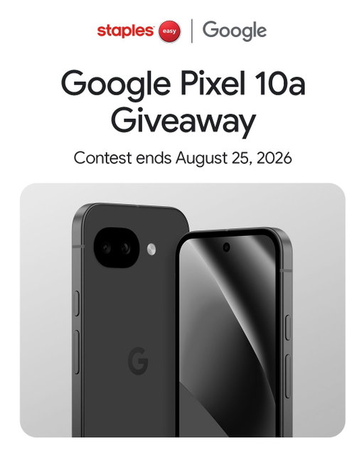 Ready to upgrade your phone? We’re giving one lucky winner a Google Pixel 10a to help you tackle all your back-to-school needs with helpful Google AI and brilliant photography. It’s the upgrade you’ve been waiting for.

Here’s how to enter:
- Like this post
- Follow @staplescanada and @googlecanada
- Tag a friend

Giveaway ends August 25, 2026 at 11:59pm EST. Open Canada-wide. One (1) winner will be contacted via DM from official @staplescanada account. Full rules & regulations in the link in bio.

#StaplesCanada #WorkLearnGrow #Giveaway #GooglePixel