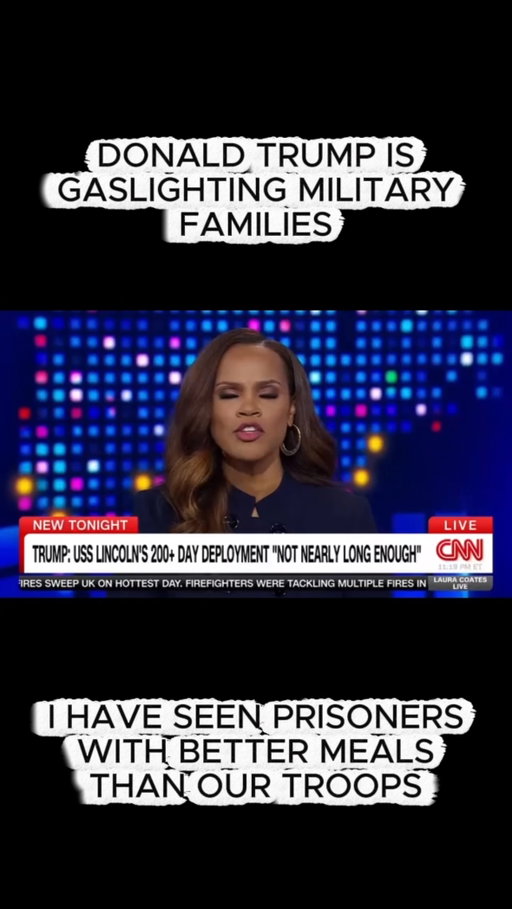 I’ve spoken to more than one dozen families of service members on board the USS Abraham Lincoln and other aircraft carriers in the Middle East.

I’ve seen prison inmates receiving better meals than some of the food served on these ships. All the while, the President is gaslighting families.

Great to join @thelauracoates last night to discuss my reporting.