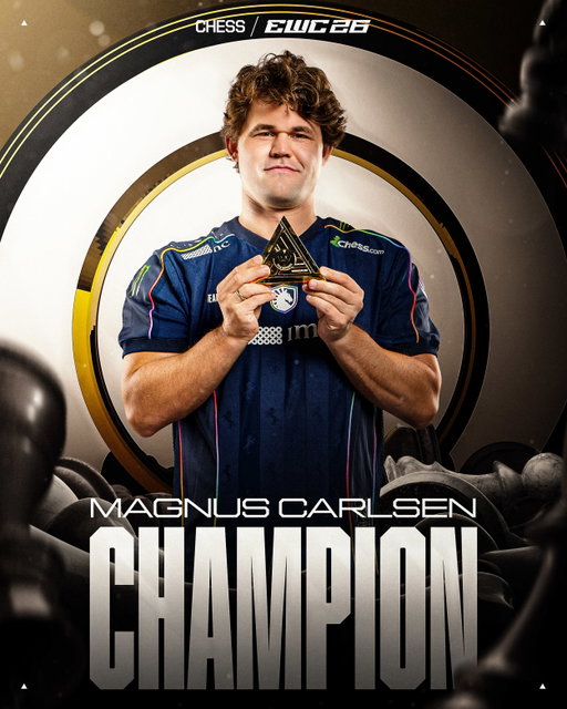 AND STILL! 🏆

@magnus_carlsen is the Chess at EWC26 Champion!